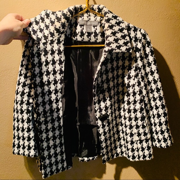 Chunky Knit Black & White Hounds Tooth Jacket 4 - Picture 4 of 8